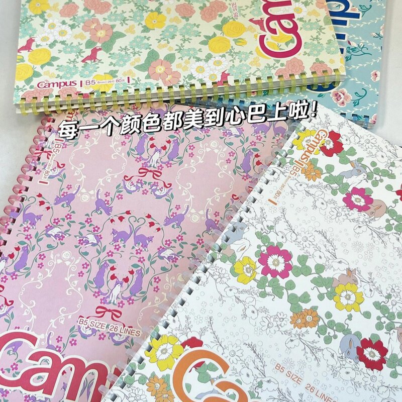 日本KOKUYO国誉加藤木软线圈本加厚大容量80张横线学生用笔记本子