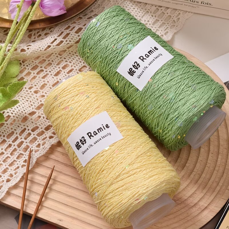 Natural Ramie Yarn Lace Linen Sequin Thread Hand-Woven Short-Sleeved Shawl Thread Blanket Bag Thread Non-Pilling
