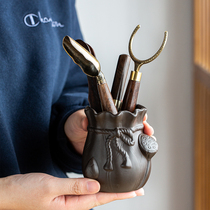 Tea ceremony six gentlemen Set 6 pieces of ebony tea needle tea knife 6 gentleman kung fu tea set accessories complete