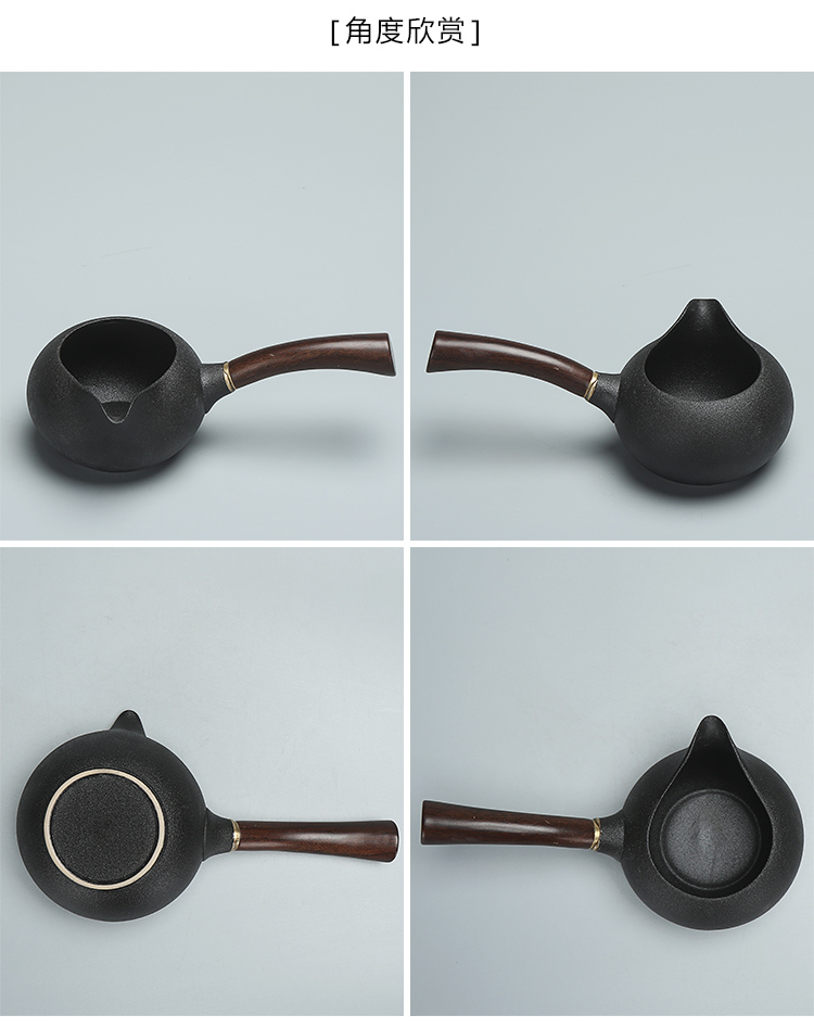 Chenxiang Gongdao Cup Bộ ấm trà bằng gốm Tay cầm bên ly Cup đen Cup Cup gốm lớn Trà biển Kung Fu Bộ - Trà sứ bộ pha trà đạo