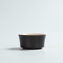 Zen wind black handmade stone glaze coarse pottery tea cup ceramic kung fu tea set Cup Master Cup