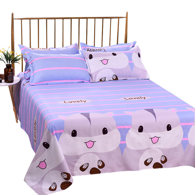 Washed cotton bed sheets single piece students dormitory single ins style Nordic girl 1.5m1.8m bed sheet three-piece set