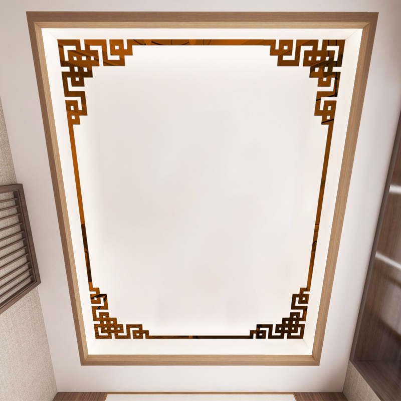 Ceiling Self-Adhesive Three-Dimensional Decorative Border Strip Acrylic Mirror Wall Sticker Roof Corridor Diagonal Pattern
