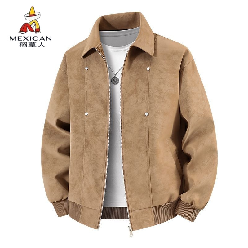 Mexican Scarecrow Suede Lapel Jacket Men's Retro Casual Versatile Jacket