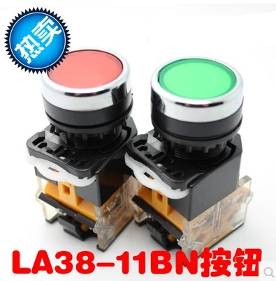 22mm bronze piece silver point Jiangyin LA38-11 point moving button switch LA38-11BN 203 209B