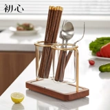初心 Система хранения из сандалового дерева, палочки для еды, коробка для хранения для домашнего использования, ложка, прозрачная сушилка