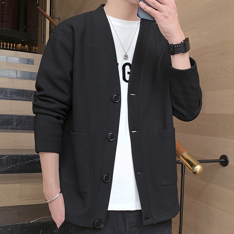 Cardigan Sweater for Men, Early Autumn New Style, V-Neck Knitwear Jacket, Trendy Casual, Light Mature Youth Cape Outerwear Cardigan Sweater for Men, Early Autumn New Style, V-Neck Knitwear Jacket, Trendy Casual, Light Mature Youth Cape Outerwear