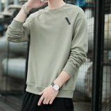 Демисезонная толстовка, универсальный модный лонгслив, в корейском стиле, круглый воротник, оверсайз