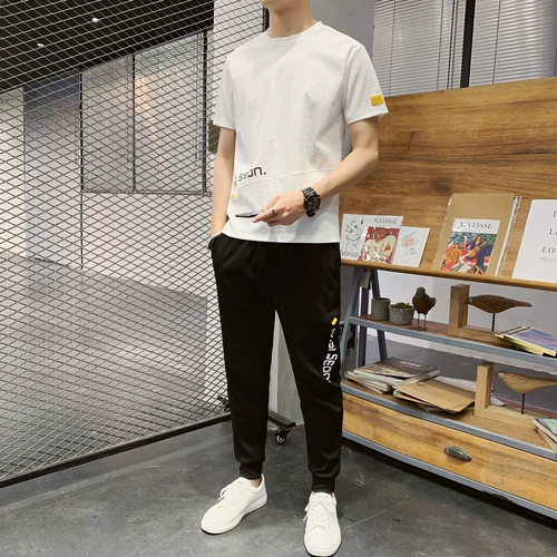 Мужской шелковый дышащий спортивный костюм для отдыха, летний комплект, 2023, короткий рукав