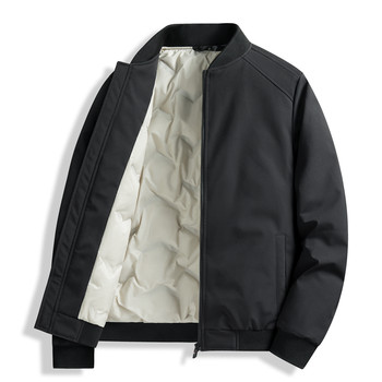 Men's down Jacket, Autumn and Winter Thickened Baseball Jacket, Short Trendy Brand Loose Winter Clothing, Cold-Resistant Warm Coat