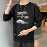 Осенний трендовый лонгслив, круглый воротник, подходит для подростков