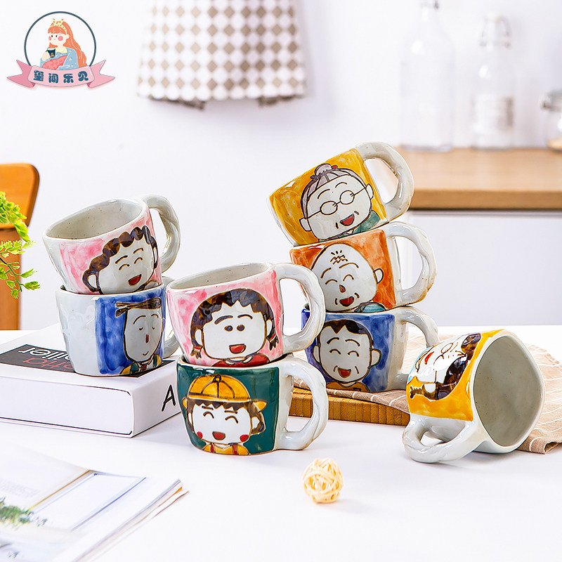 The Seal is happy to be happy with the creative ceramic cartoon Pellet Mini family cutlery Cute Mark Cup with spoonful coffee cup tray