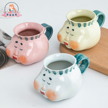 Seal of the Seal Welcome Original Personality Ceramic Mark Cup Handmade Creative Cute Couple Coffee Cup Home Water Cup Gift