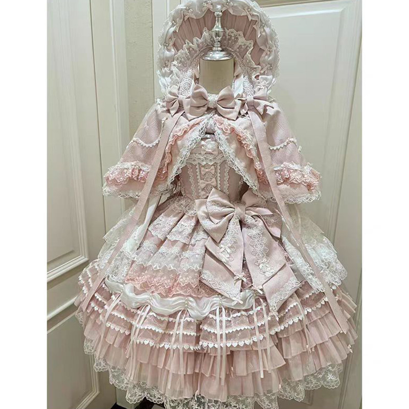 粉色缘结lolita裙花嫁生日成人礼吊带JSK连衣裙公主裙洛丽塔恋曲_lolita洛丽塔连衣裙_淘宝游戏网