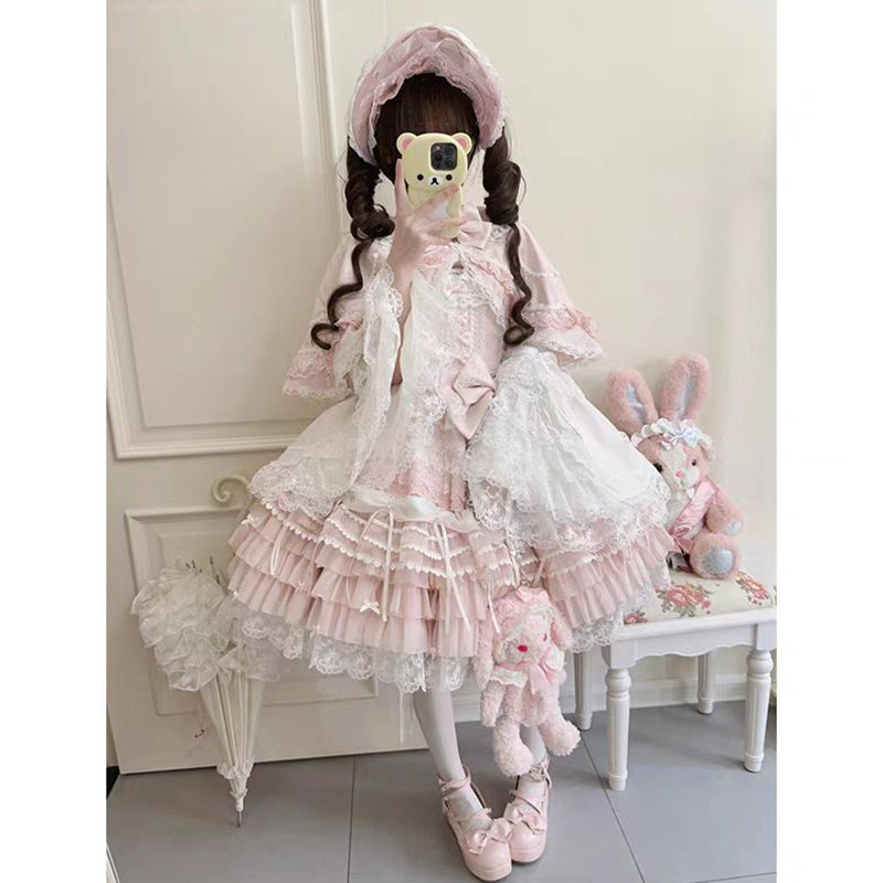 粉色缘结lolita裙花嫁生日成人礼吊带JSK连衣裙公主裙洛丽塔恋曲_lolita洛丽塔连衣裙_淘宝游戏网