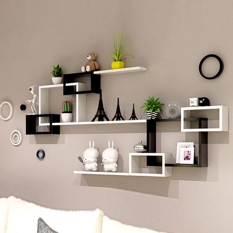 Balcony Tiles Free Punch Wall Shelve Wall Hanging Wall Hanging Wall Flower Shelf Bedroom Living Room Wall Cabinet Photo Frame Display Shelf