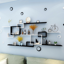 Wall shelf hanging wall Creative lattice living room word board background wall bedroom wall wall free punch wall decoration