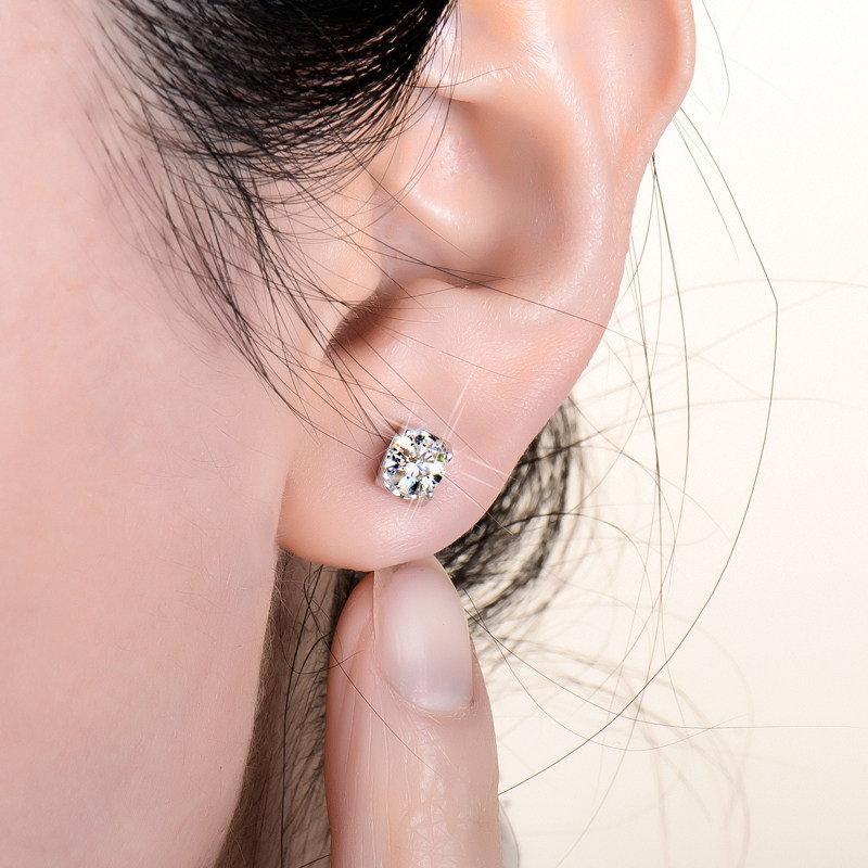Mossan Drills Earshot Woman 50 Courseware Wedding Trends s925 Pure Silver D Color Mosanstone Ear Pin