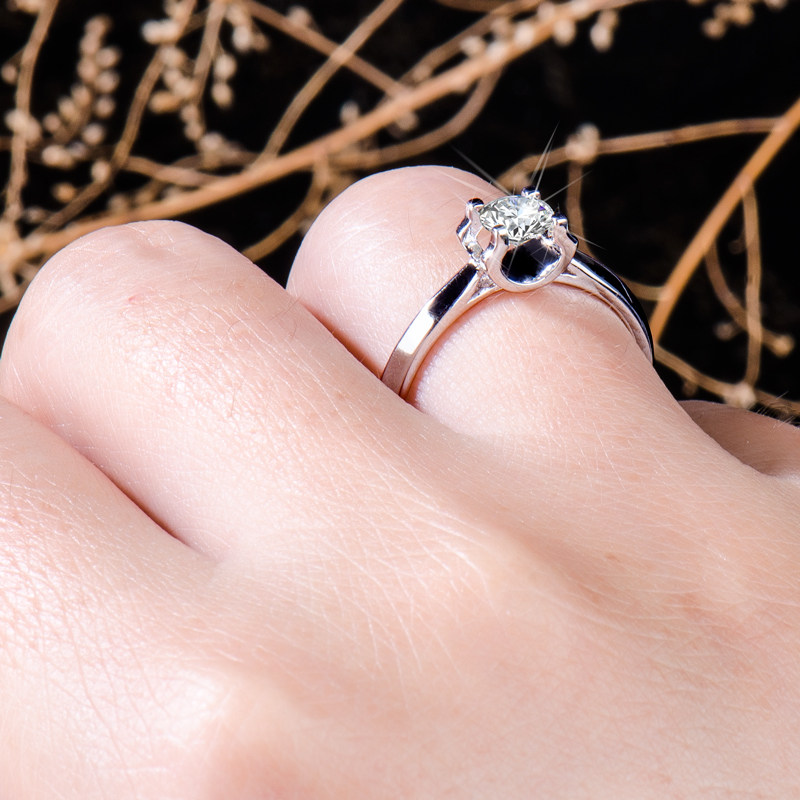 Mozambique zuan jie zhi female shaper section proposed 1 karat 50 s925 sterling silver d color mo sang shi ring