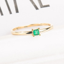 Zum mother green ring female 18k gold inlaid 2020 new personality minimalist green gem ring female Zum mother green