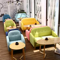 Cửa hàng nhỏ mini sofa văn phòng tráng miệng với cửa hàng trà quán cà phê đôi đồ nội thất studio rửa Trung Quốc - FnB Furniture chân sofa inox