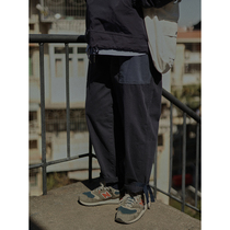 Crisis youth straight overalls mens Tide brand loose Spring and Autumn New Japanese casual pants leg long pants ins