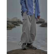 Crisis youth straight overalls mens tide Japanese tide fashion brand loose wild 2021 spring and autumn thin leg casual pants