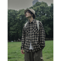 Crisis Youth Retro Plaid Shirt Mens Day Department Loose Collision Color 100 Hitch Casual Couple Long Sleeve Shirt Jacket