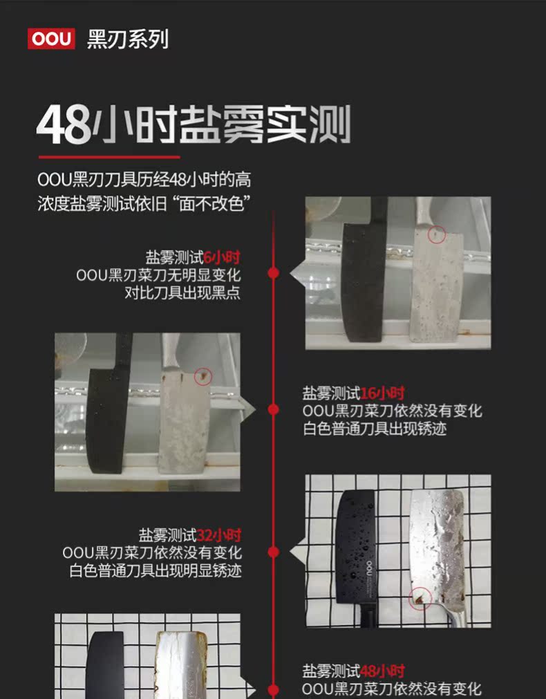 Dao cắt OOU đặt bếp choper kết hợp 7 miếng thép không gỉ trái cây dao đầu bếp dao cắt dao đen nhà chảo chiên trứng