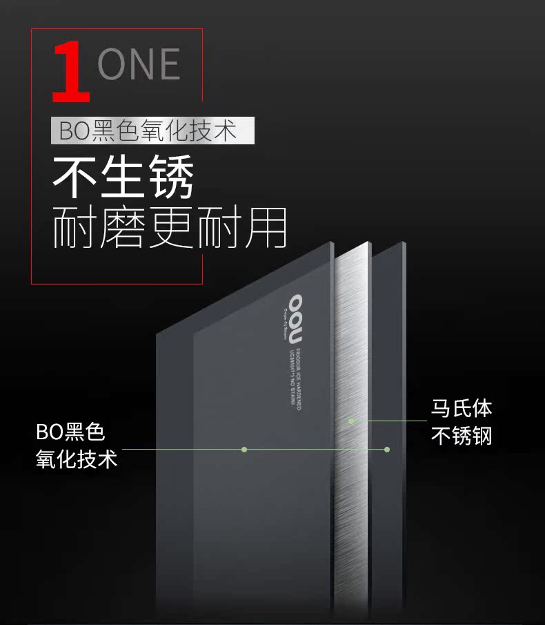 Dao cắt OOU đặt bếp choper kết hợp 7 miếng thép không gỉ trái cây dao đầu bếp dao cắt dao đen nhà chảo chiên trứng