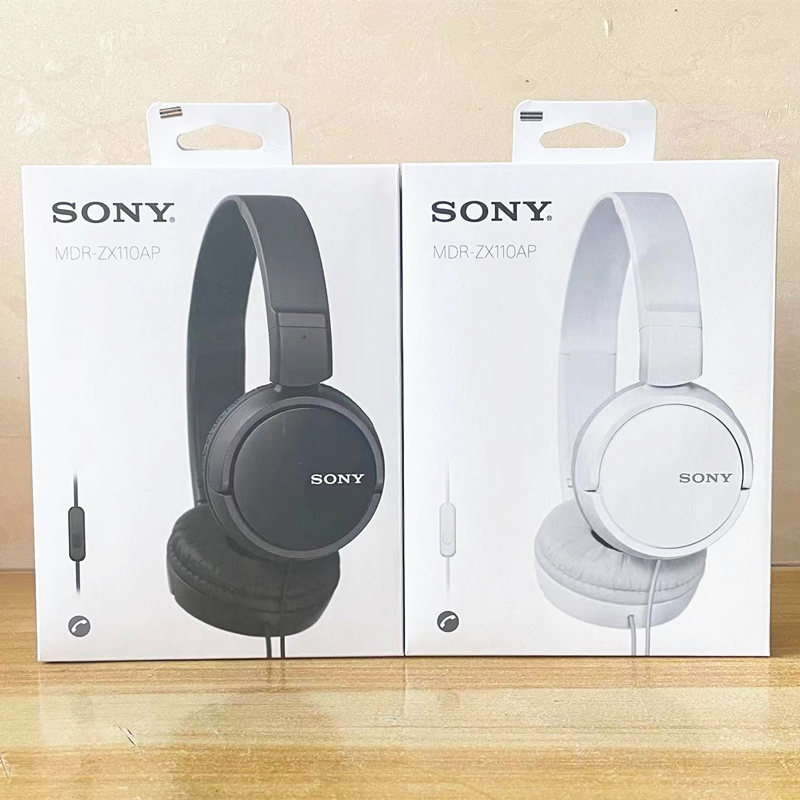 Sony Mdr-Zx110Ap Head-Mounted Wired Headphones Karaoke with Microphone Mobile Phone Computer Call Headphones