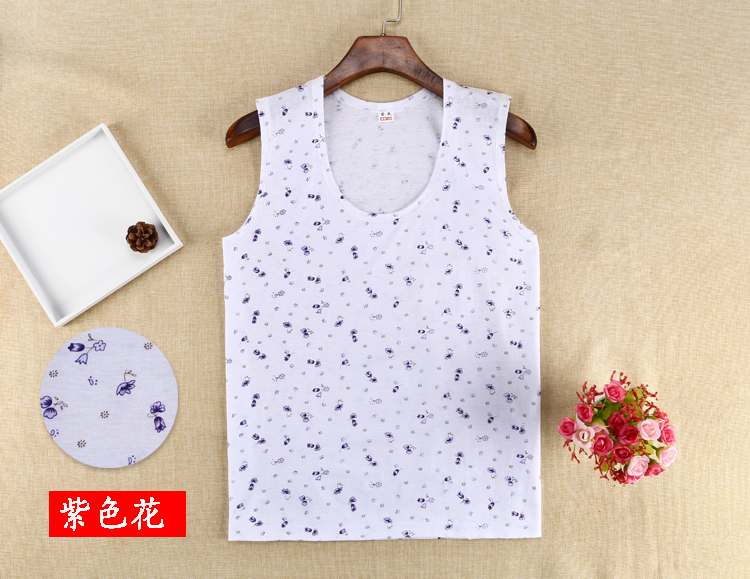 Áo vest nữ trung niên cotton mẹ không tay áo lót mùa hè cotton cao tuổi cộng với áo vest béo cỡ lớn l áo lót 2 dây
