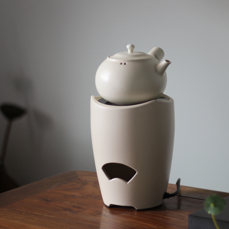 Long Yinzhai White mud tea furnace Black crystal furnace tea maker Southern Japan old cast iron pot Cast iron pot handmade silver pot