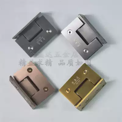 Hotel shower room door glass door folding 90 degree brushed rose gold black titanium alloy bathroom clip hinge Glass hinge