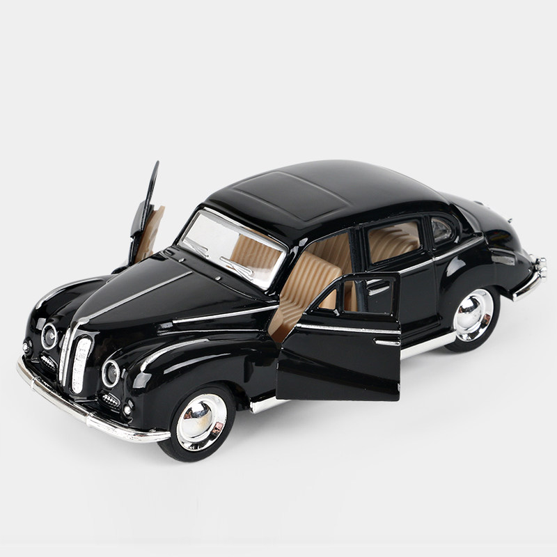 Return inertia double door simulation retro alloy car model boy cake baking ornaments children's toys