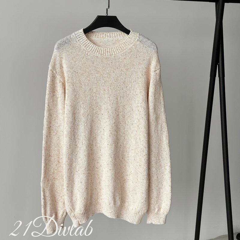 【French Weaving Technique】Lp Style Fancy Yarns with a Quiet Luxury and High-End Feel Wool Sweater