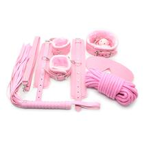 Plush bundle seven-piece sexy sex accessories whip bondage set Pink black foot ring bracelet neck ring
