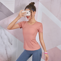 Indeed the yoga dress womens quick-dry running short-sleeved T-shirt Net red fitness suit breathable thin tight sports shirt