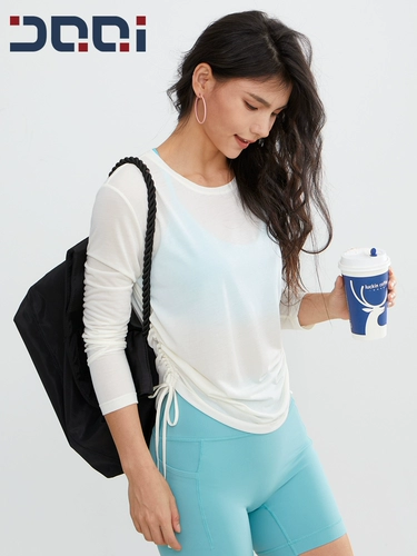 的确奇 Тонкая быстросохнущая одежда для йоги, спортивная футболка, лонгслив для отдыха для тренировок для спортзала, для бега