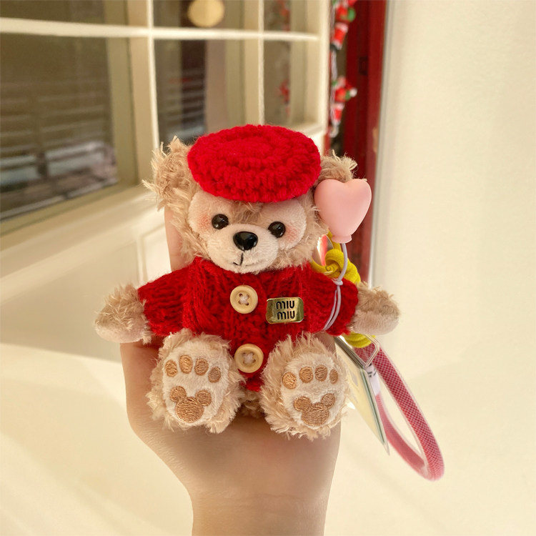 Декоративная подвеска 手作miu风雪莉玫玫达菲小熊包包挂件毛绒公仔挂饰圣诞礼物送女生