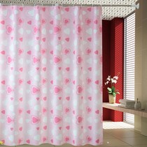 Feo pink heart-shaped bathroom bath curtain cloth anti-mildew toilet bath curtain pull curtain water-stop curtain sheltering curtain