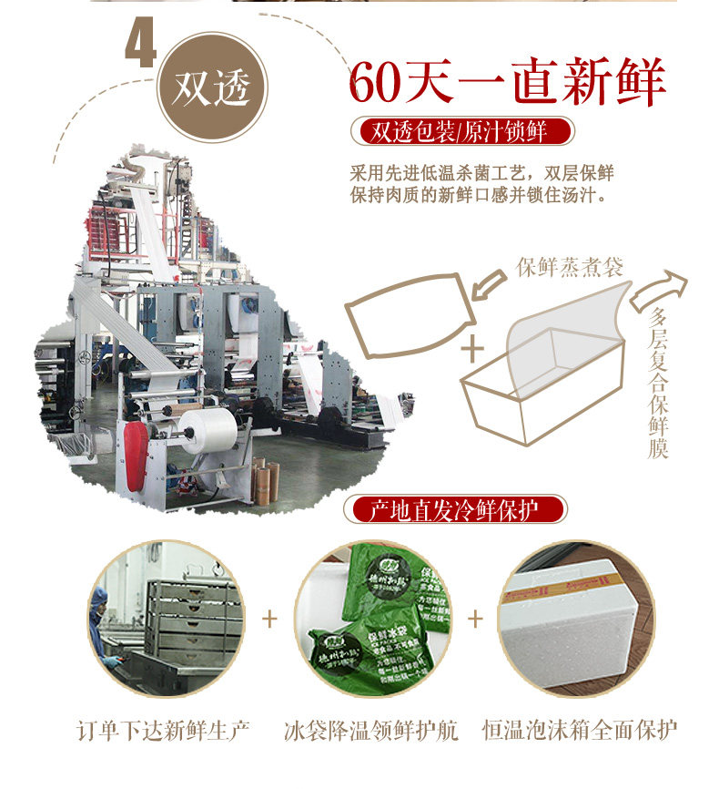 中华老字号 德州扒鸡 正宗原汁柴鸡 500g*2只 图5