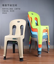 Plastic thickened dining chair Plastic backrest adult household stool Outdoor leisure simple fast food food stall chair