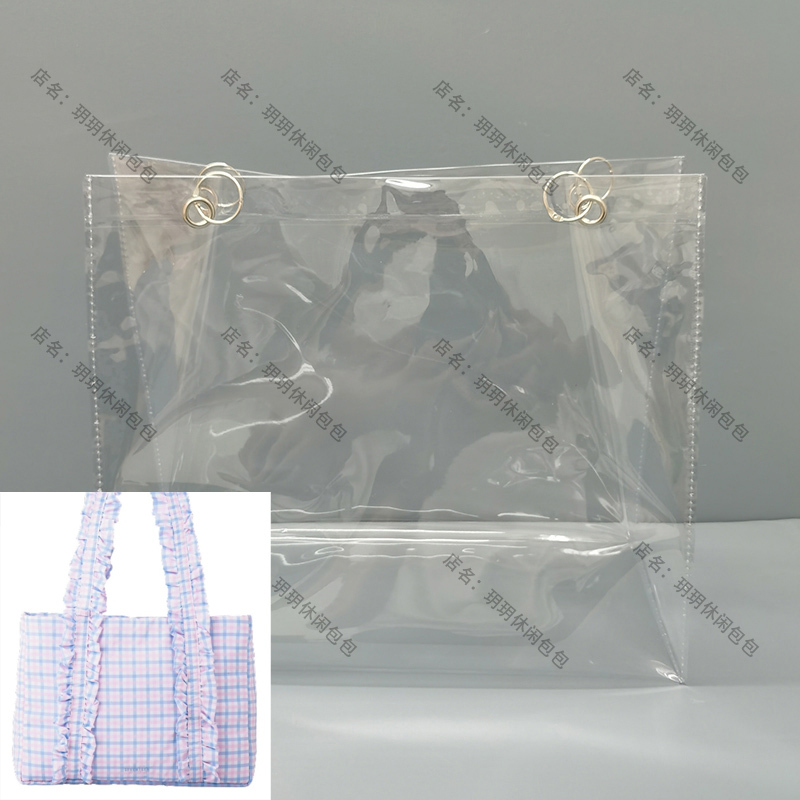 Transparent Pvc Bag Protective Cover Dustproof and Waterproof Outer Cover Suitable for Seventeen Pink and Blue Plaid Bag Transparent Pvc Bag Protective Cover Dustproof and Waterproof Outer Cover Suitable for Seventeen Pink and Blue Plaid Bag