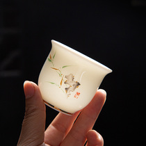 Large Kung Fu tea cup set Household cup Ceramic tea set Simple Zen master cup Drinking tea cup Single cup tea cup