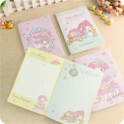 Korean color page notebook stationery Melody image notepad College student simple cartoon diary glue cover book