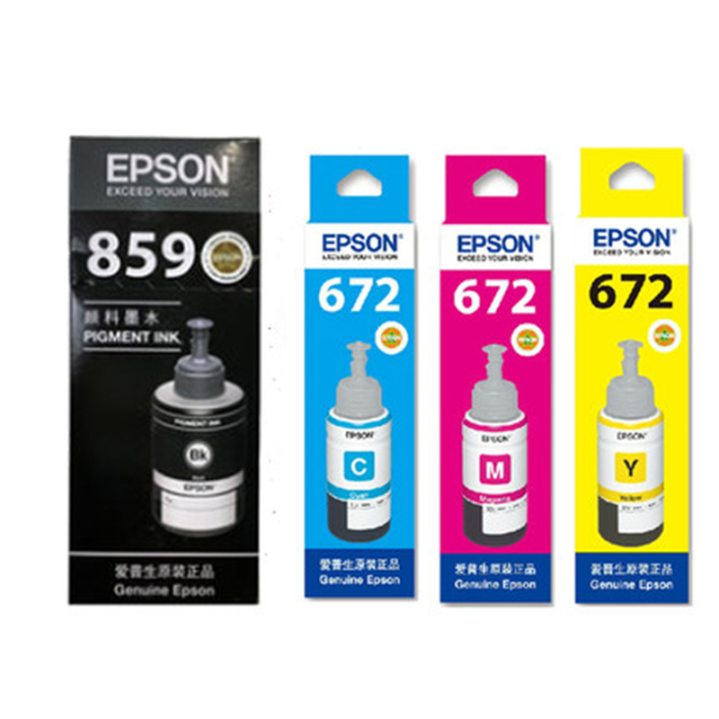 Epson Epson mực gốc T859BK cho m105m205L605L655L1455 672 mực T8591 máy in bốn màu cho máy in màu đen - Mực mực máy in