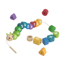 Meile childhood beaded baby toys digital building blocks threaded beads rope puzzle baby 1 year old 2 year old boys and girls