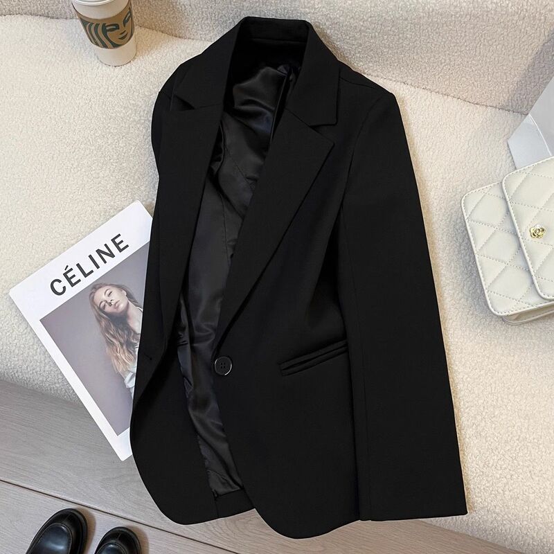Women's Black Blazer Professional Suit New Style Hotel Formal Workwear Commuting Slim Fit Suit Jacket