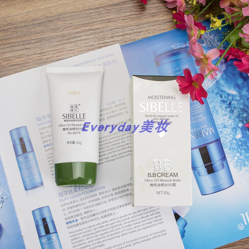 Four Seasons Beauty Dầu ô liu dưỡng ẩm đa tác dụng BB cream trang điểm nude giúp dưỡng ẩm, làm đều màu da, làm trắng và dưỡng ẩm - Kem BB